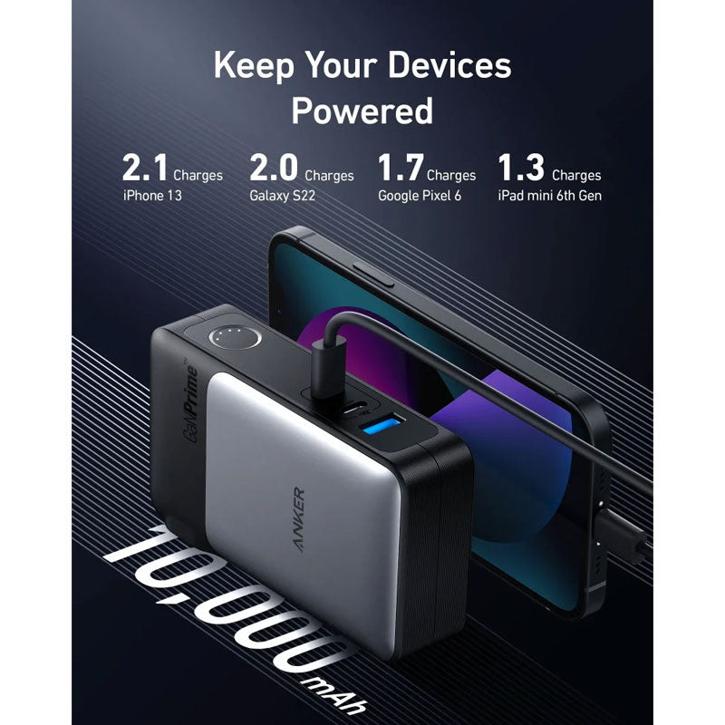 Anker A1651211 GaNPrime PowerCore 65W Power Bank 2-in-1 Charger 10000 mAh - Black 