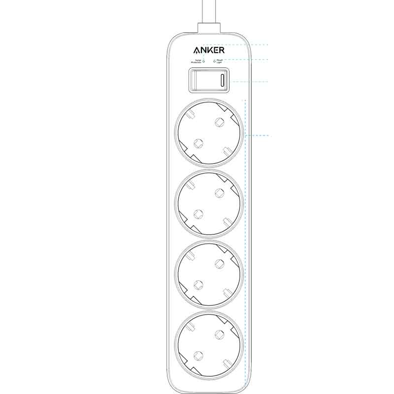 Anker Power Strip 4-IN-1 Safety A9143L21 - White
