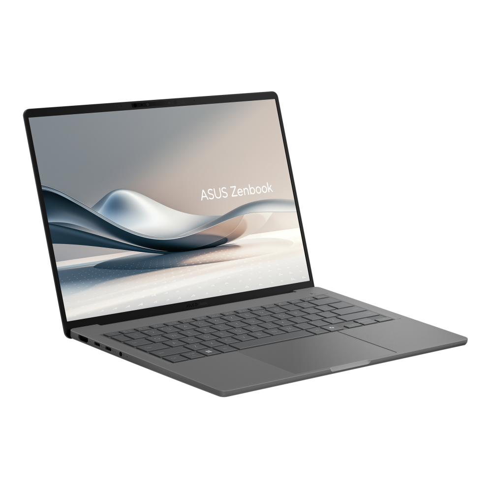 لابتوب ASUS Zenbook A14، Snapdragon X X1-26، رام 16GB، SSD 512GB، شاشة 14" WUXGA، Windows 11، UX3407QA-QD155W، رمادي Iceland Gray