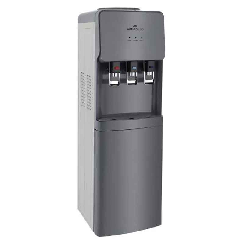 Armadillo Water Dispenser 3-Tap With Energy Saving Container , Grey - WDS - CAB - GRY - 0001 ( Water bottle on top )