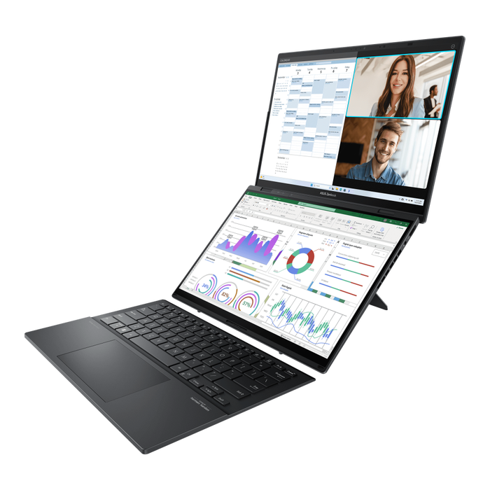 ASUS Zenbook Duo G16، Core Ultra 9 285H، رام 32GB، SSD 1TB، Intel Arc، شاشة 14" FHD، Windows 11، UX8406CA-QL319W، رمادي Inkwell