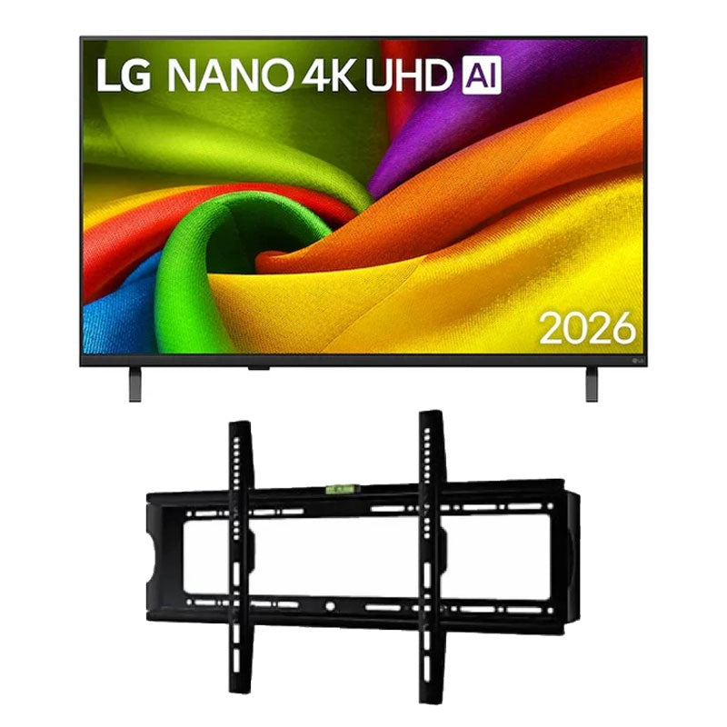 ال جي شاشة تلفزيون سمارت  55 بوصة , ليد دقة 4K UHD + حامل حائط Embers للشاشات 42–55 بوصة ( هديه )