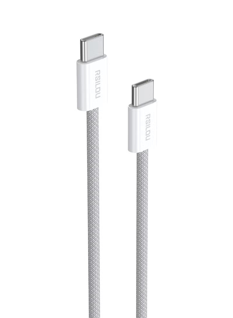 Rsilou USB-C to USB-C Fast Charging Cable 60W 1m, R2028-001 - White