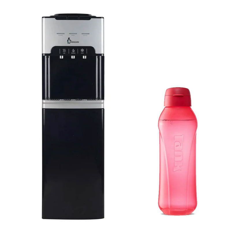 بنجوين مبرد مياه بارد و ساخن و فاتر مع حافظة + زجاجة مياه Tank Go سعة 800 ML ( هديه )