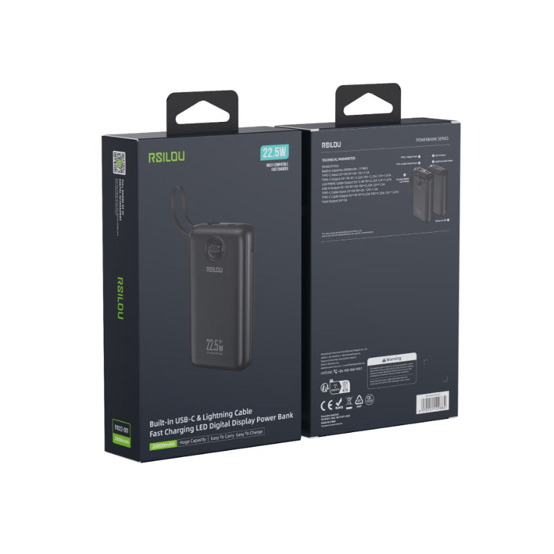 Rsilou Dual Cabled Power Bank 20000mAh 22.5W R1022-001