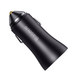 Baseus CGJMOOO113 Dual Ports Car Charger Adapter 60W - Dark Gray
