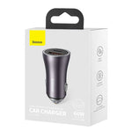Baseus CGJMOOO113 Dual Ports Car Charger Adapter 60W - Dark Gray