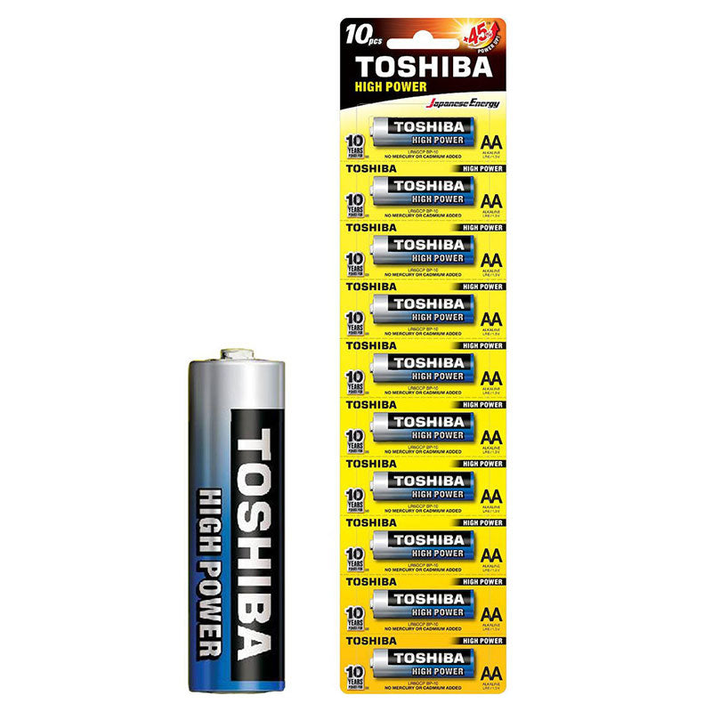 Toshiba Battery High Power Alkaline LR6GCP BP1*10 AA
