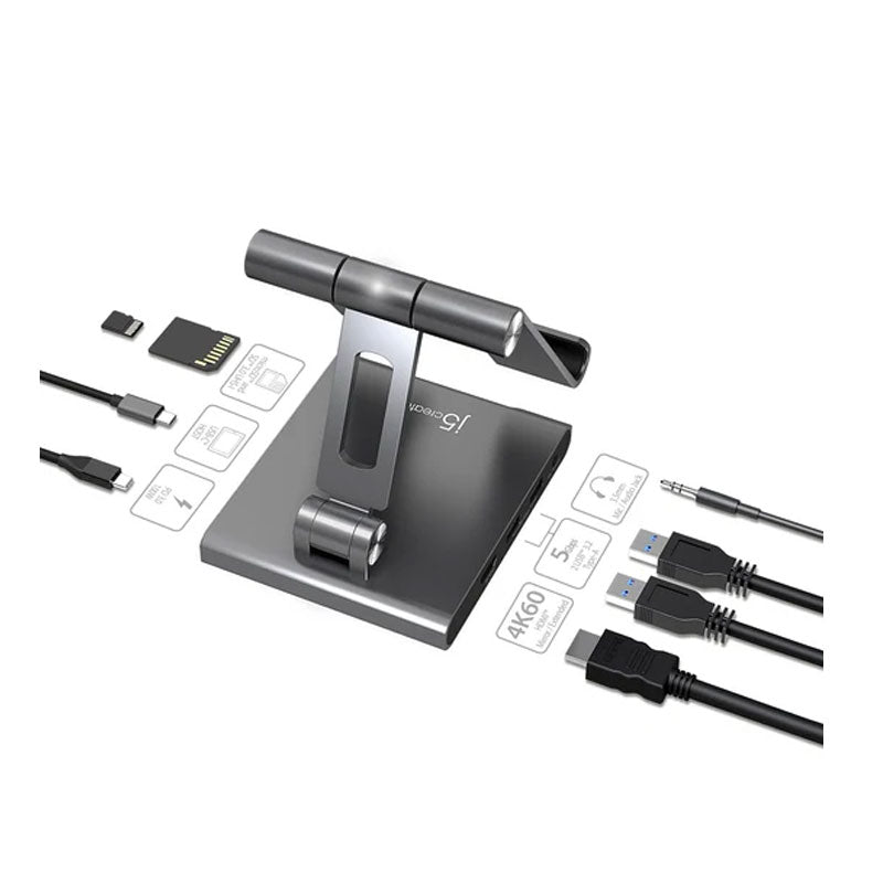 j5create-Multi-Angle Stand with Docking Station for iPad Pro® - JTS224