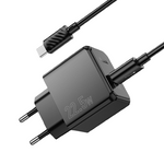 HOCO CS17A 22.5W Home Charger Adapter with USB-A to USB-C Cable - Black