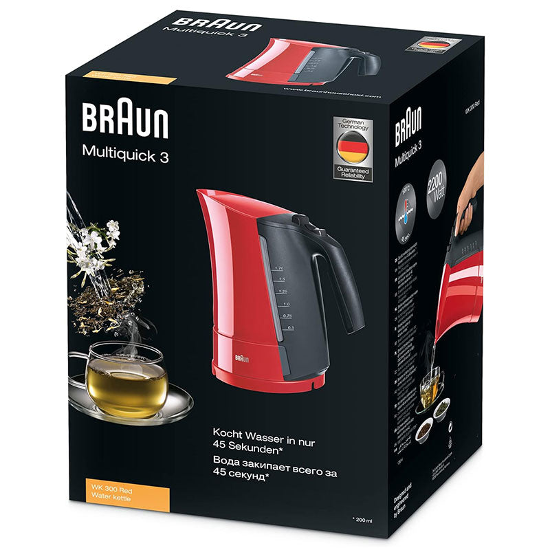 Braun Kettle Multi Quick 3 2200W 1.7 L WK300 - Red