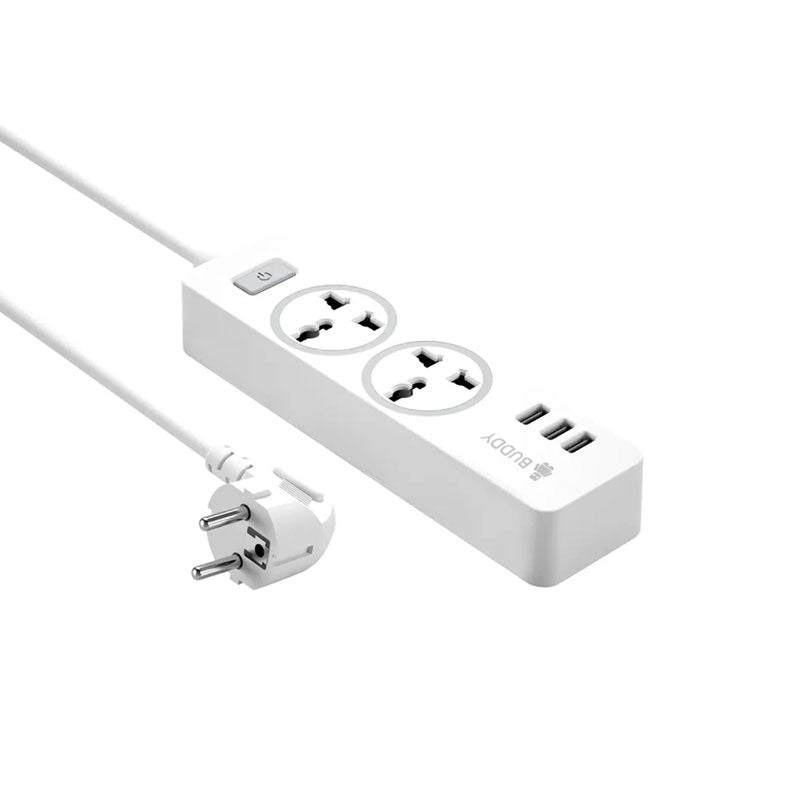 Buddy Electric Power Strip 2 Socket 3 USB 10.A 2500W - E10