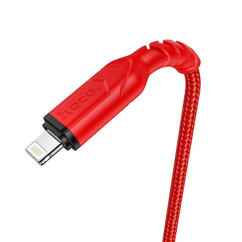Hoco Cable Lightning 2M 2.4A USB Anti-Bending X59 - Red