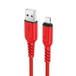 Hoco Cable Lightning 2M 2.4A USB Anti-Bending X59 - Red