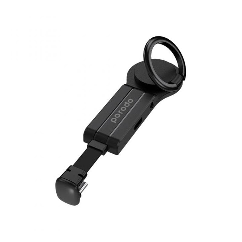 Porodo Cable Adapter Lightning With Finger Grip 2A - Black