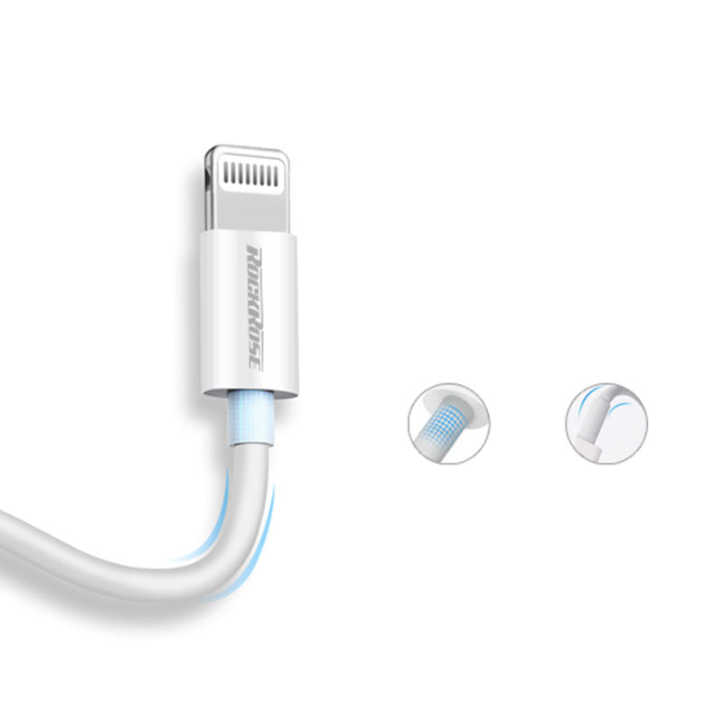Rockrose Ivory AL Cable Lightning Fast Charge & Data Sync - White