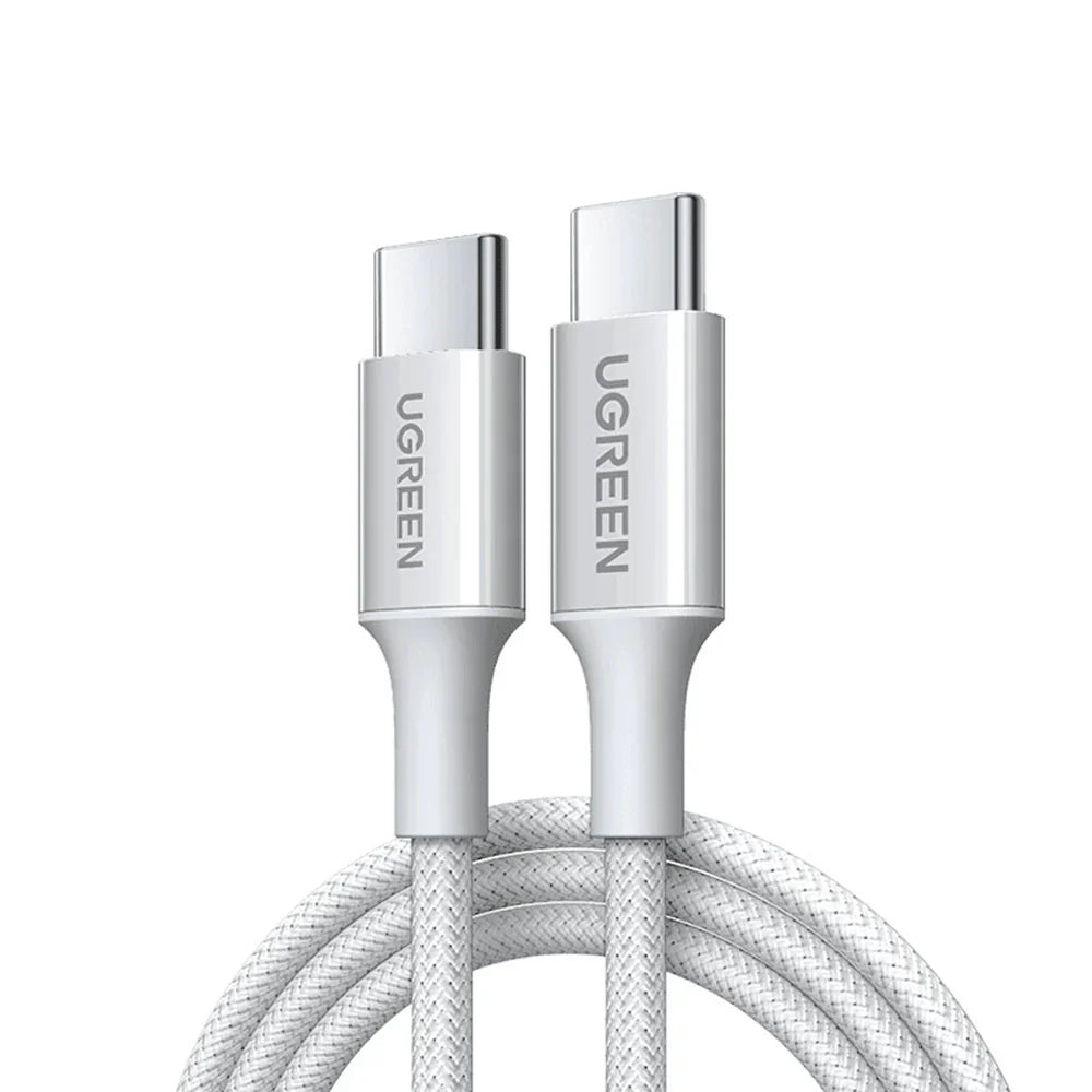 كابل UGREEN USB-C إلى USB-C PD بقدرة 60 واط وطول 2 متر , 65248 – أبيض 