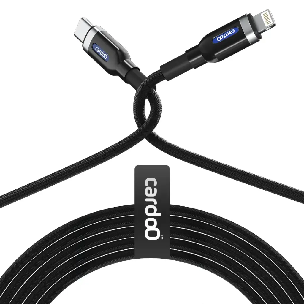 CardoO USB-C to Lightning Data Cable, 1.2 Meter, 27 Watt, CGLCTL01B - Black