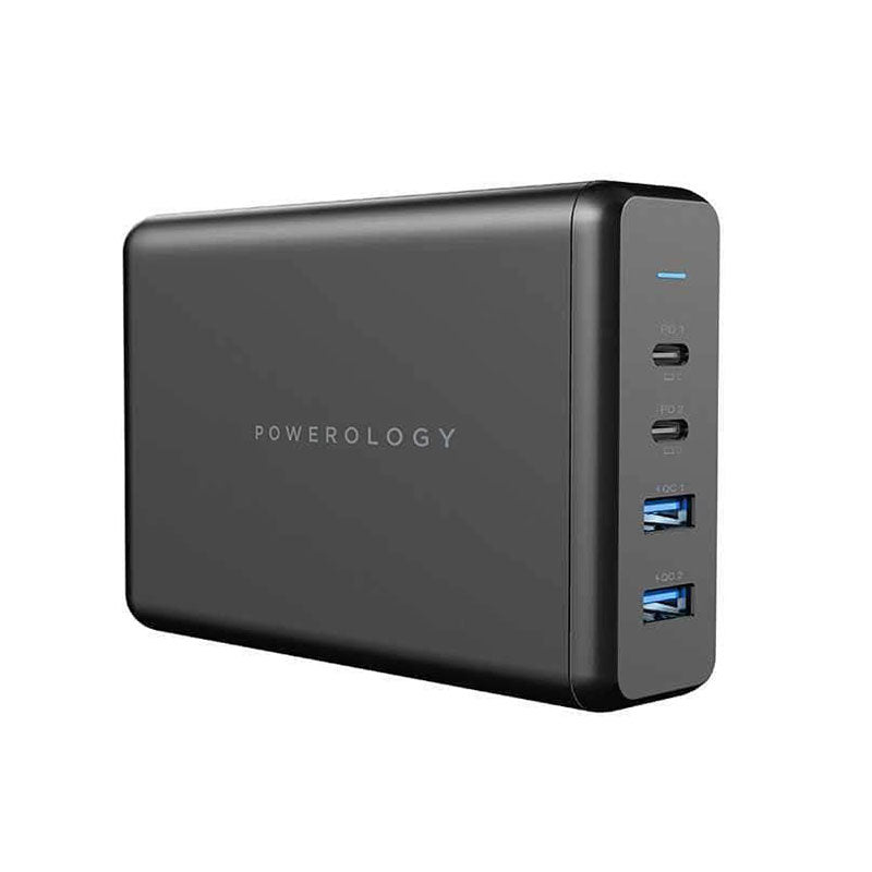 Powerology Charger 4 Port Quick Charging Power Terminal 156W UK - Black