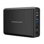 Powerology Charger 4-Port Quick Charging Power Terminal 75W UK - Black