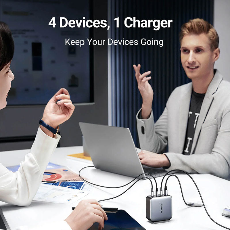 Ugreen Charger Fast Tech 100W 4-Port PD GAN 3XUSB-C CD226 - Black