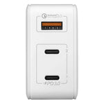 Momax Charger Home Adapter 65W 3 PORT PD (UM21) One Plus
