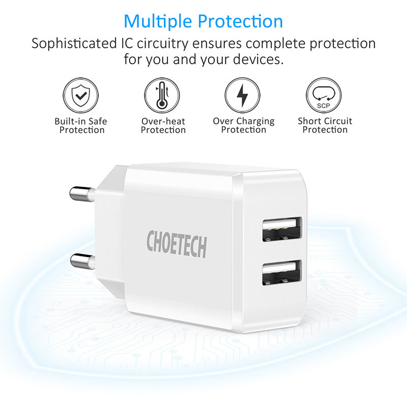 Choetech Charger Home Adapetr EU Manis 2A - White 
