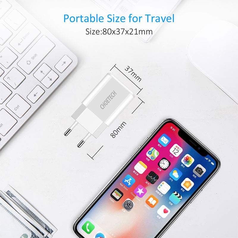 Choetech Charger Home Adapetr EU Manis 2A - White 