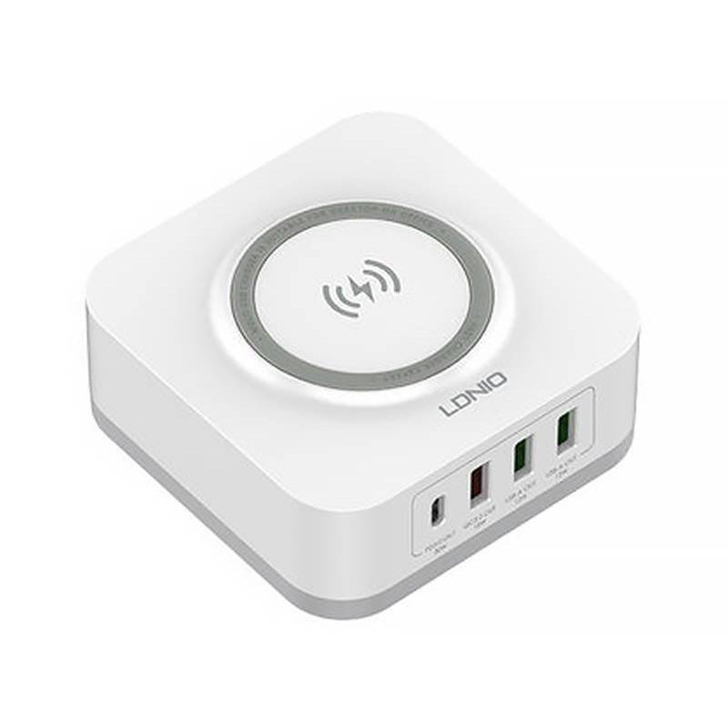 Ldnio Charger Home Wireless 3X USB + USB-C + Disktop 32W - White