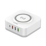 Ldnio Charger Home Wireless 3X USB + USB-C + Disktop 32W - White