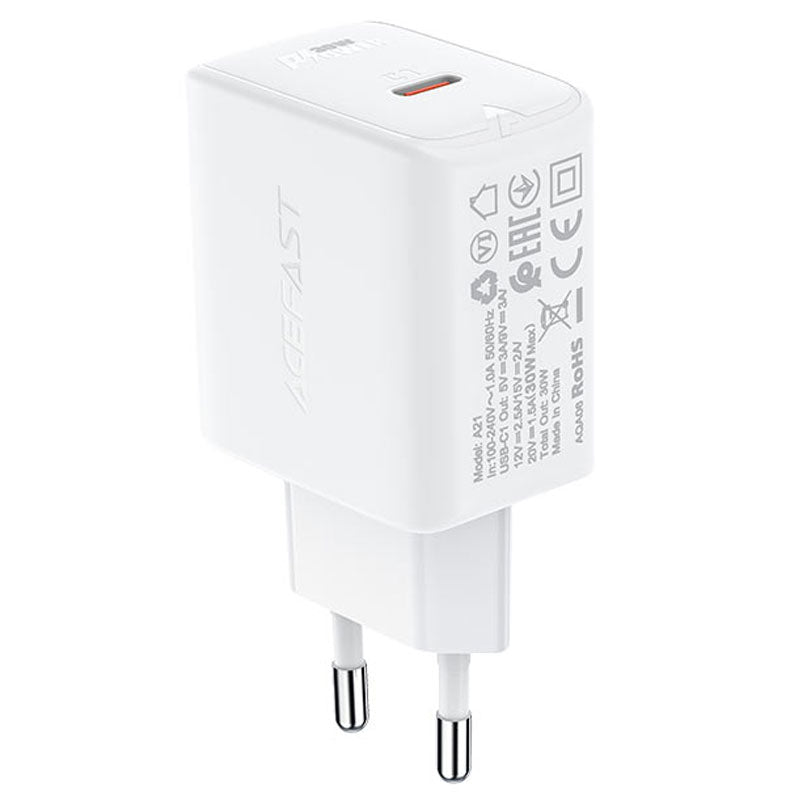 Acefast Fast Charger Adapter USB-C PD 30W - White