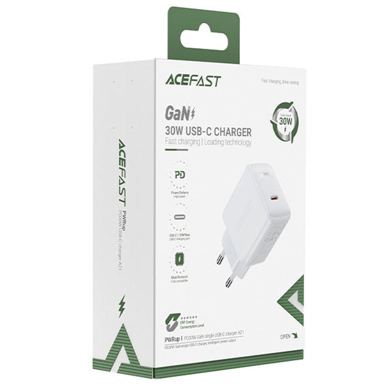 Acefast Fast Charger Adapter USB-C PD 30W - White