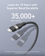 Anker Charging Cable, Type-C to Lightning, 60W, 1.8m, A82B2012 - Black
