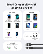Anker Charging Cable, Type-C to Lightning, 60W, 1.8m, A82B2012 - Black