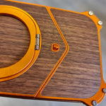 iPhone 17 Pro Max Back Cover Magnetic Metal Premium Wooden Frameless - Orange