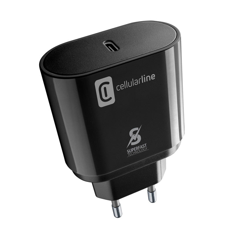 Cellularline Charger Home Adapter 25W USB-C - Black