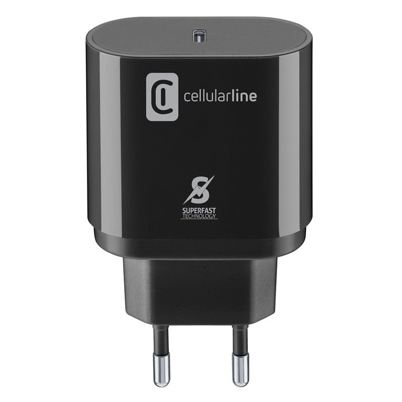 Cellularline Charger Home Adapter 25W USB-C - Black