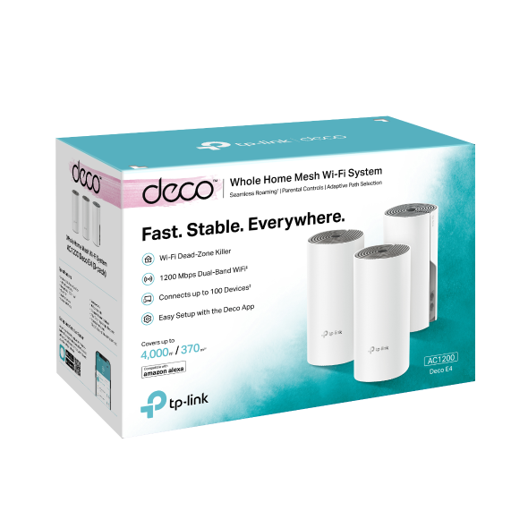 Tp-Link Deco E4 ( 3 Packs ) Whole Home Mesh Wi-Fi System AC1200