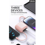 Rsilou Cabled Power Bank 10000mAh 22.5W R1021-003 – Pink