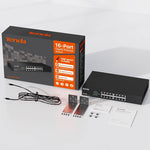 Tenda TEG1016D | 16-Port Gigabit Ethernet Switch | Desktop Network Splitter | Sturdy Metal | Fanless | Plug & Play | Traffic Optimization | Unmanaged | Limited Lifetime Protection