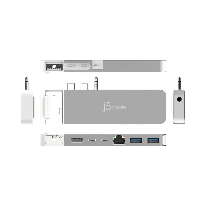 j5create-MagSafe Kit_Type-C To (HDMI-4K+USB 3.0*2+Type-C*2+Audio)-JCD395