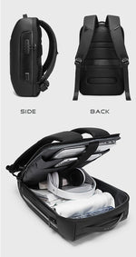BANGE 7216 Waterproof Unisex Travel Laptop Backpack - Black