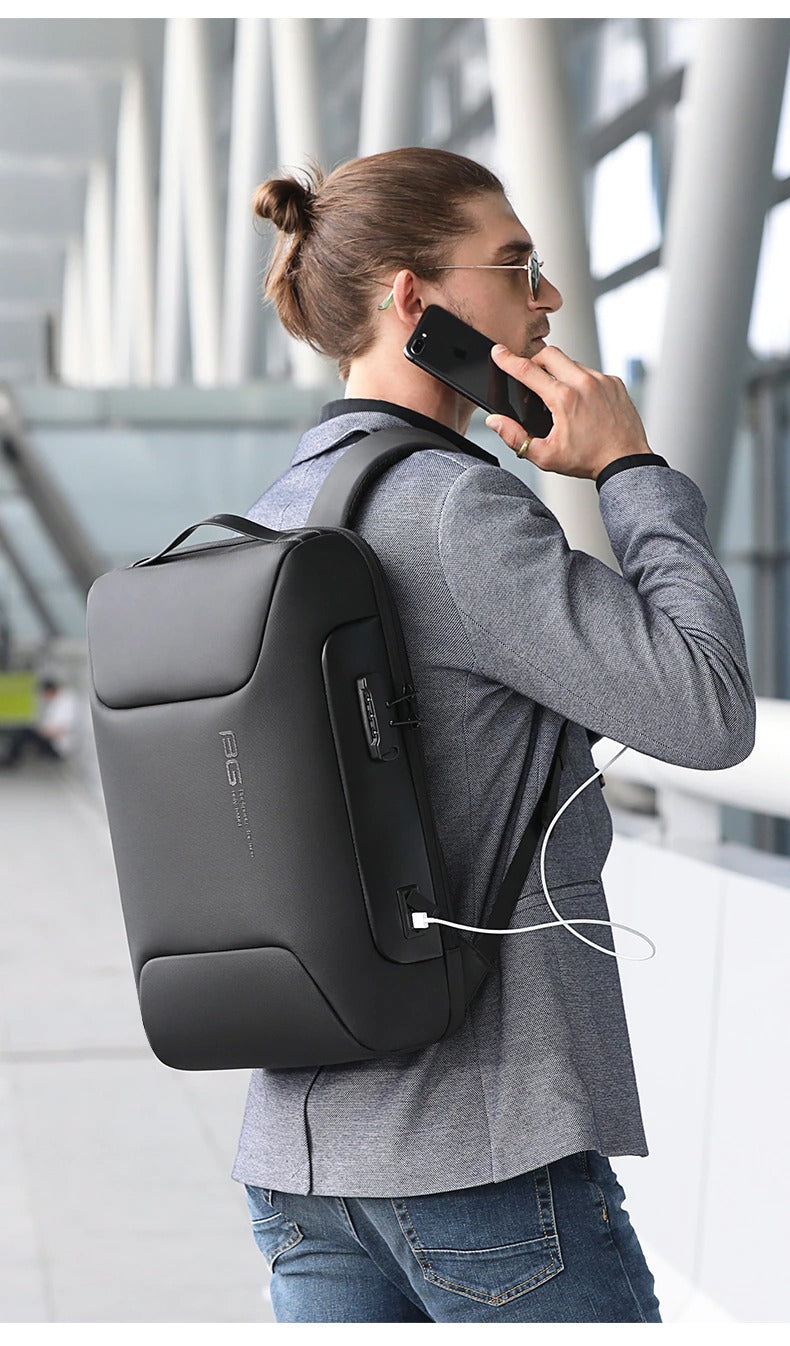 BANGE 7216 Waterproof Unisex Travel Laptop Backpack - Black