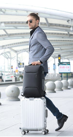 BANGE 7216 Waterproof Unisex Travel Laptop Backpack - Black