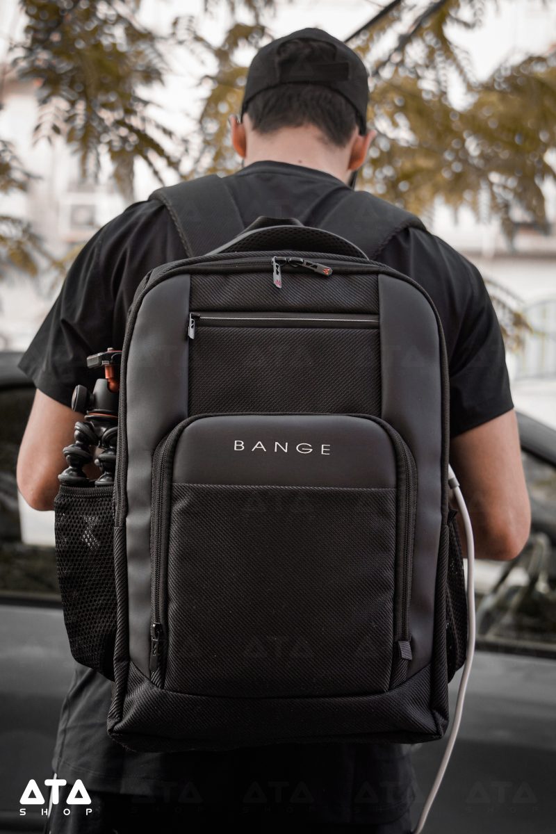 ATA Bange 018  Laptop Backpack 15.6 inch Large Capacity USB Charging Port Waterproof - Black 
