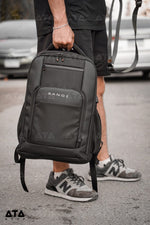 ATA Bange 018  Laptop Backpack 15.6 inch Large Capacity USB Charging Port Waterproof - Black 