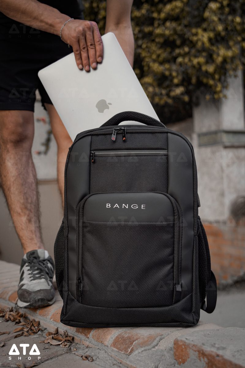 ATA Bange 018  Laptop Backpack 15.6 inch Large Capacity USB Charging Port Waterproof - Black 