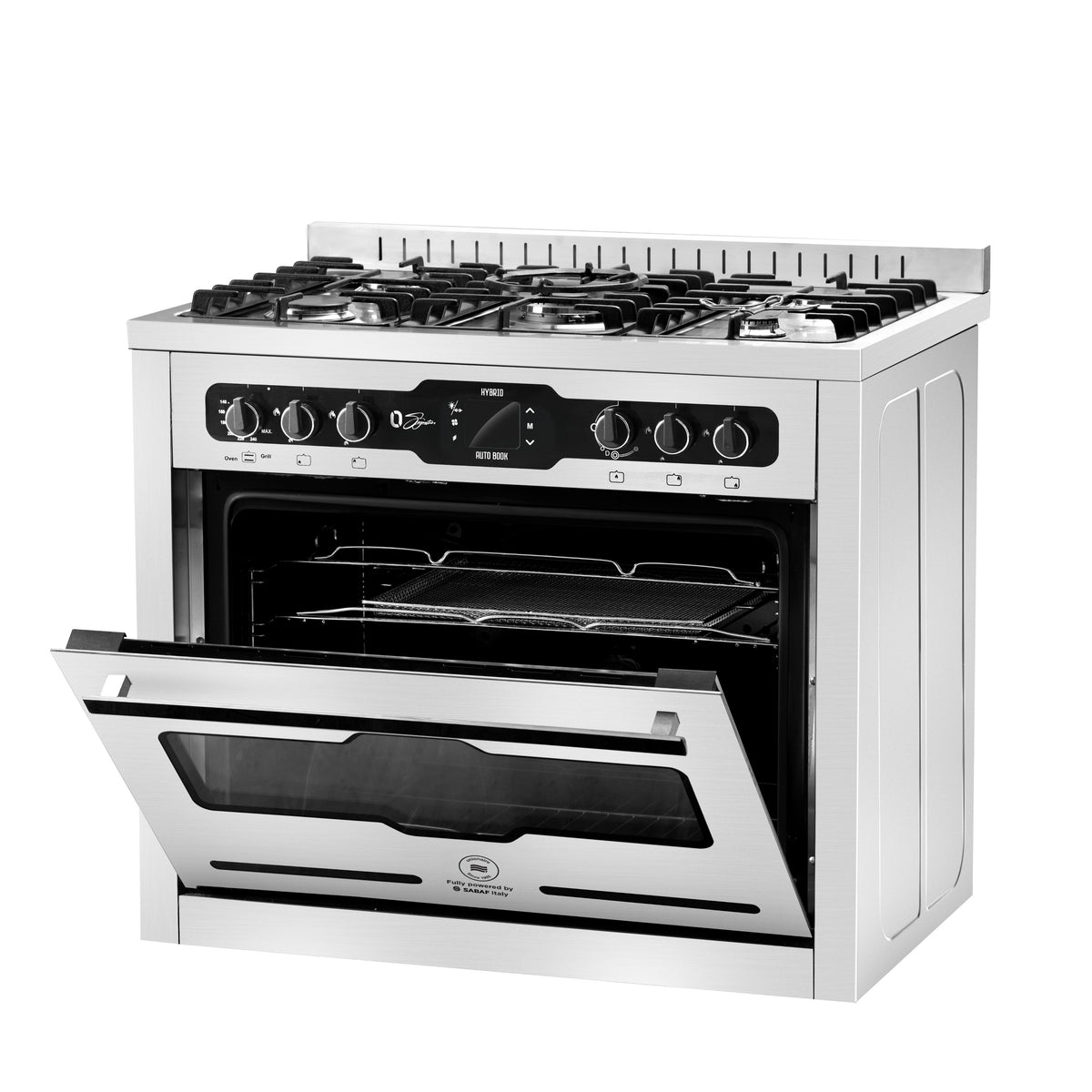 Unionaire O-Signature 3 Freestanding Gas Cooker, 5 Burners, 90×60 cm, Full Safety, C69SS-GC-383-ICPSF-1CH-OS3-2W-AL, Stainless Steel