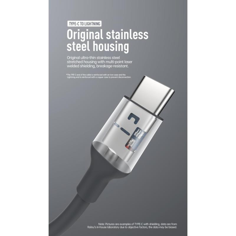 Rsilou Type-C to Lightning Cable 30W R2031-001 – Black