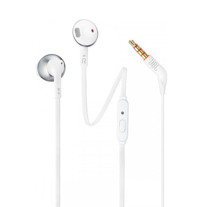 Jbl Earphone Wired Tune 205 Sport - White and Silver
